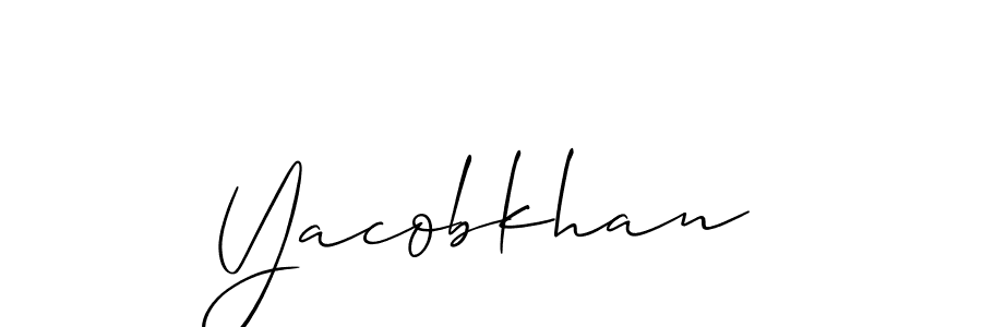 Create a beautiful signature design for name Yacobkhan. With this signature (Allison_Script) fonts, you can make a handwritten signature for free. Yacobkhan signature style 2 images and pictures png