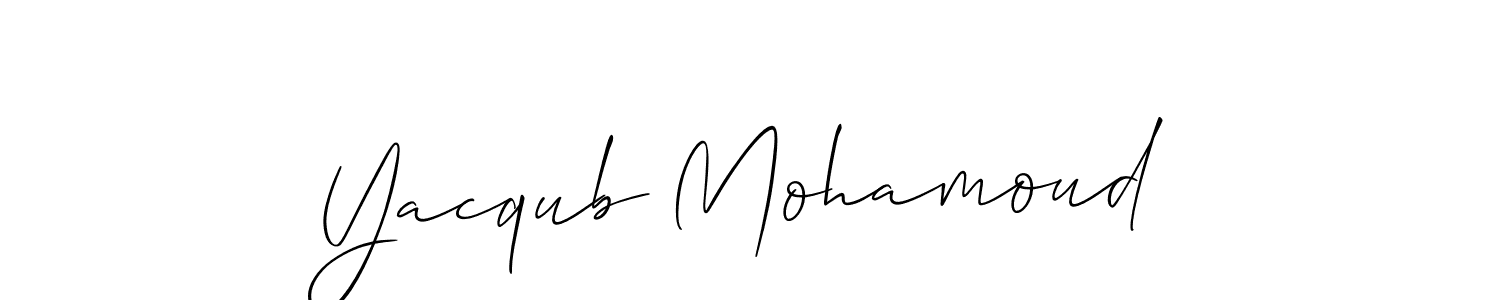 Also You can easily find your signature by using the search form. We will create Yacqub Mohamoud name handwritten signature images for you free of cost using Allison_Script sign style. Yacqub Mohamoud signature style 2 images and pictures png