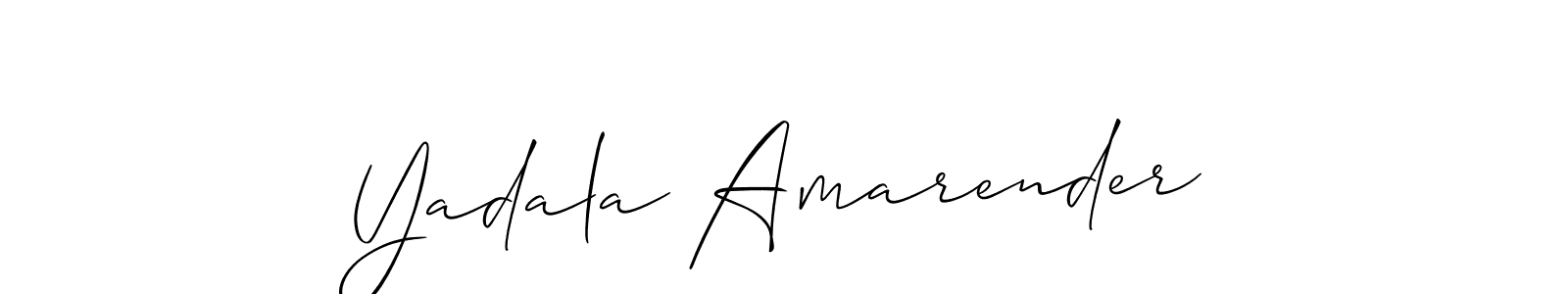 This is the best signature style for the Yadala Amarender name. Also you like these signature font (Allison_Script). Mix name signature. Yadala Amarender signature style 2 images and pictures png