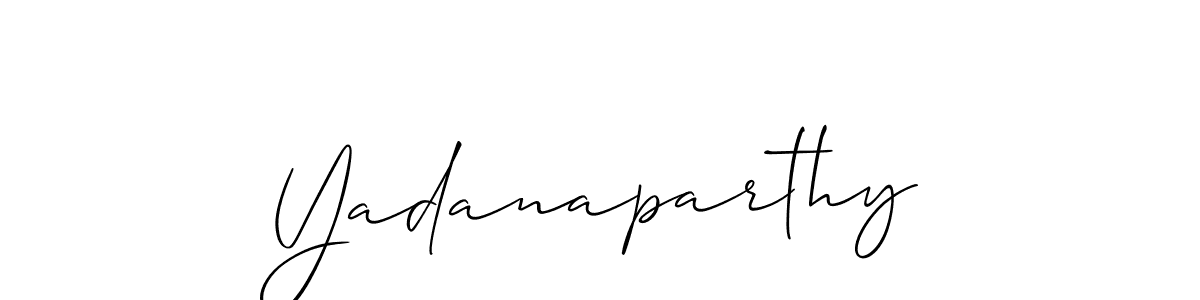 if you are searching for the best signature style for your name Yadanaparthy. so please give up your signature search. here we have designed multiple signature styles  using Allison_Script. Yadanaparthy signature style 2 images and pictures png