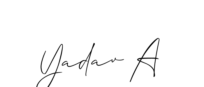 Also You can easily find your signature by using the search form. We will create Yadav A name handwritten signature images for you free of cost using Allison_Script sign style. Yadav A signature style 2 images and pictures png