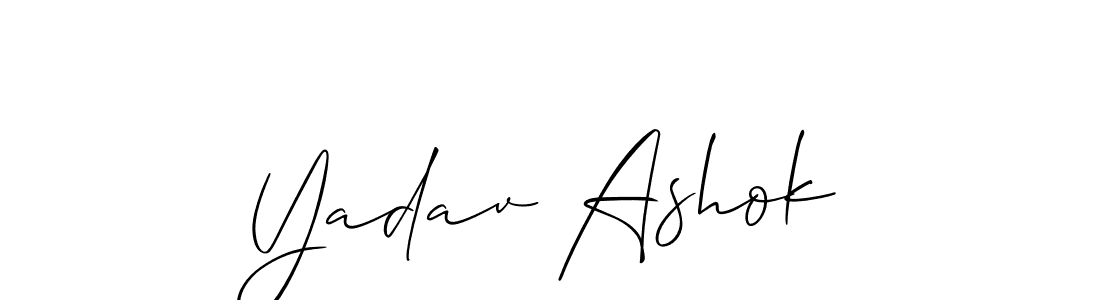 Make a beautiful signature design for name Yadav Ashok. With this signature (Allison_Script) style, you can create a handwritten signature for free. Yadav Ashok signature style 2 images and pictures png