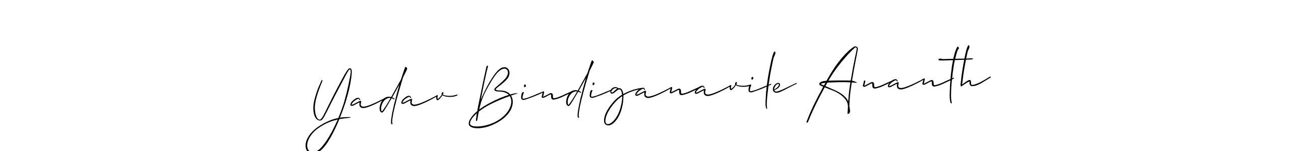 Make a beautiful signature design for name Yadav Bindiganavile Ananth. With this signature (Allison_Script) style, you can create a handwritten signature for free. Yadav Bindiganavile Ananth signature style 2 images and pictures png