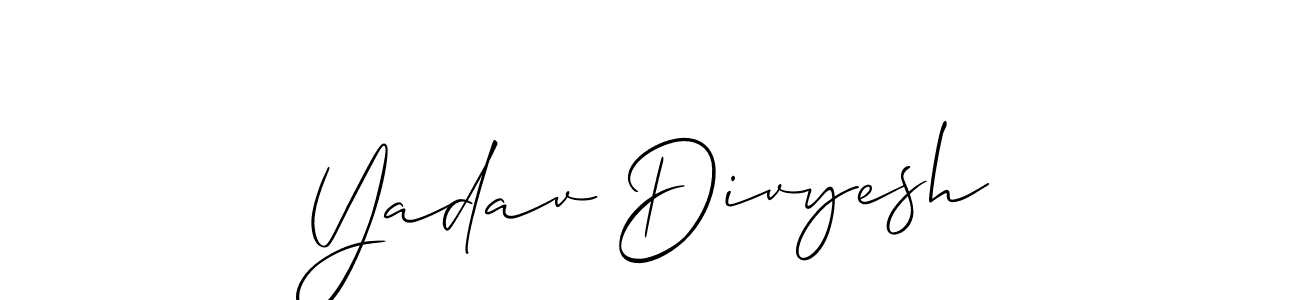 You should practise on your own different ways (Allison_Script) to write your name (Yadav Divyesh) in signature. don't let someone else do it for you. Yadav Divyesh signature style 2 images and pictures png