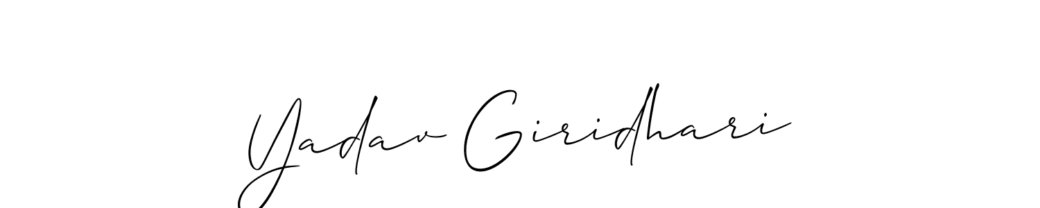 How to make Yadav Giridhari name signature. Use Allison_Script style for creating short signs online. This is the latest handwritten sign. Yadav Giridhari signature style 2 images and pictures png