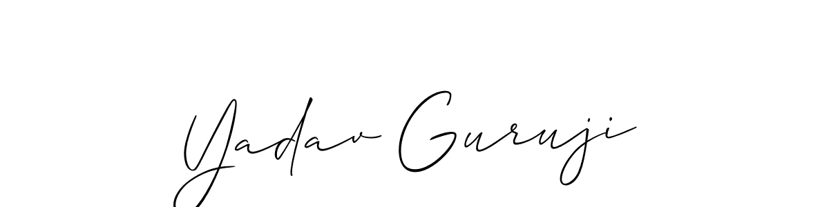 Make a beautiful signature design for name Yadav Guruji. With this signature (Allison_Script) style, you can create a handwritten signature for free. Yadav Guruji signature style 2 images and pictures png