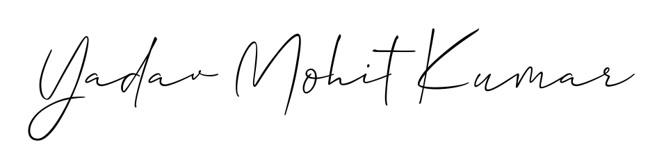 A timeless handwritten aesthetic for Yadav Mohit Kumar. The Allison_Script font gives your signature a handcrafted feel with natural curves. Yadav Mohit Kumar signature style 2 images and pictures png