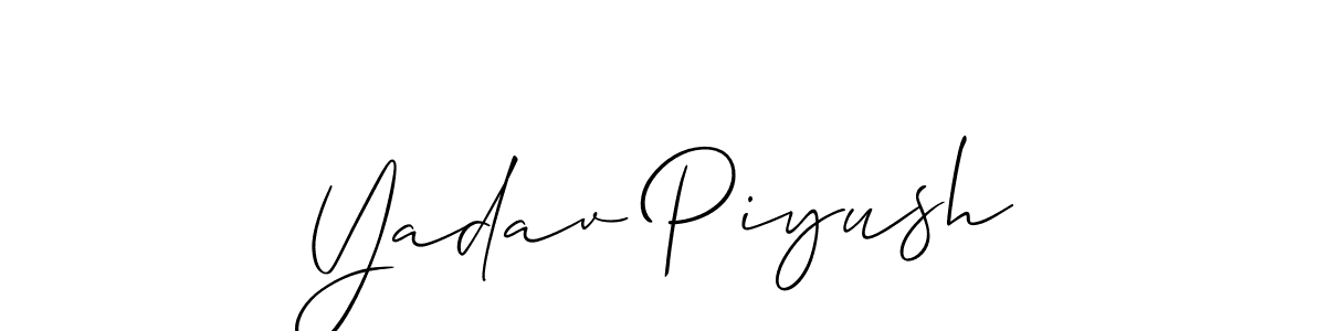Create a beautiful signature design for name Yadav Piyush. With this signature (Allison_Script) fonts, you can make a handwritten signature for free. Yadav Piyush signature style 2 images and pictures png
