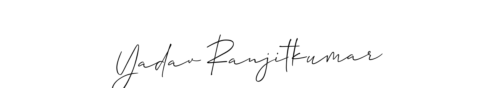 This is the best signature style for the Yadav Ranjitkumar name. Also you like these signature font (Allison_Script). Mix name signature. Yadav Ranjitkumar signature style 2 images and pictures png