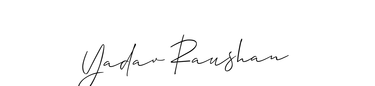 Allison_Script is a professional signature style that is perfect for those who want to add a touch of class to their signature. It is also a great choice for those who want to make their signature more unique. Get Yadav Raushan name to fancy signature for free. Yadav Raushan signature style 2 images and pictures png