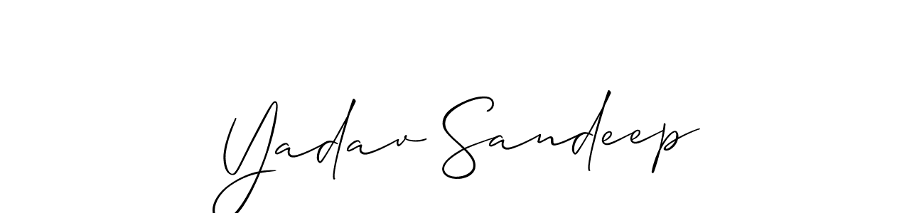 How to make Yadav Sandeep name signature. Use Allison_Script style for creating short signs online. This is the latest handwritten sign. Yadav Sandeep signature style 2 images and pictures png