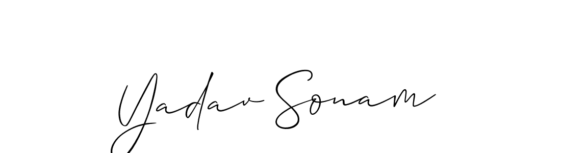 Make a beautiful signature design for name Yadav Sonam. With this signature (Allison_Script) style, you can create a handwritten signature for free. Yadav Sonam signature style 2 images and pictures png