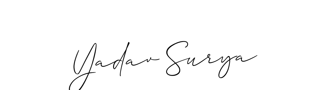 Also we have Yadav Surya name is the best signature style. Create professional handwritten signature collection using Allison_Script autograph style. Yadav Surya signature style 2 images and pictures png