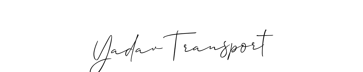 Make a beautiful signature design for name Yadav Transport. With this signature (Allison_Script) style, you can create a handwritten signature for free. Yadav Transport signature style 2 images and pictures png