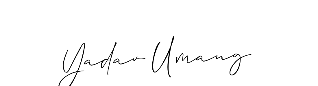 Also You can easily find your signature by using the search form. We will create Yadav Umang name handwritten signature images for you free of cost using Allison_Script sign style. Yadav Umang signature style 2 images and pictures png