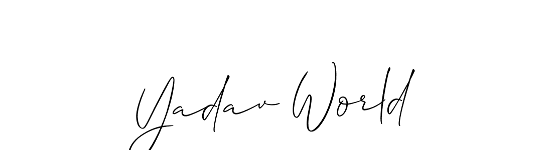 How to make Yadav World name signature. Use Allison_Script style for creating short signs online. This is the latest handwritten sign. Yadav World signature style 2 images and pictures png