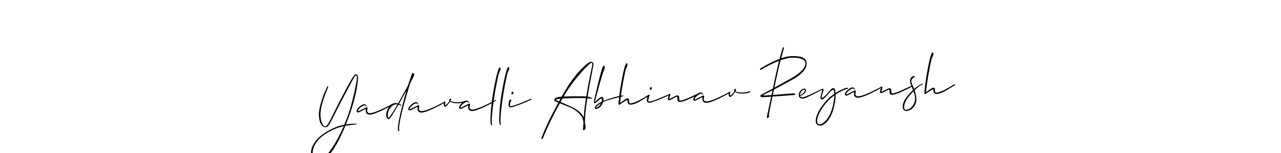 Create a beautiful signature design for name Yadavalli Abhinav Reyansh. With this signature (Allison_Script) fonts, you can make a handwritten signature for free. Yadavalli Abhinav Reyansh signature style 2 images and pictures png