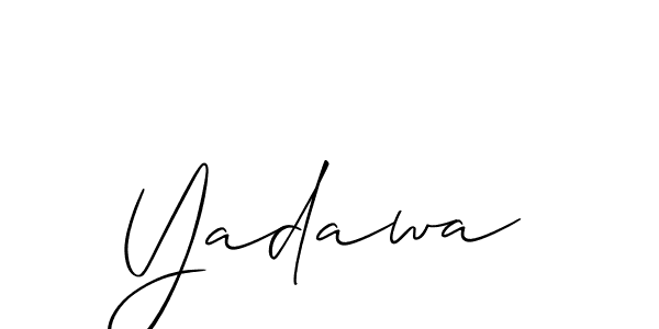 if you are searching for the best signature style for your name Yadawa. so please give up your signature search. here we have designed multiple signature styles  using Allison_Script. Yadawa signature style 2 images and pictures png