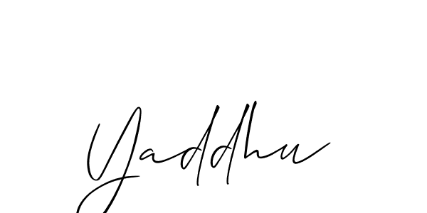Use a signature maker to create a handwritten signature online. With this signature software, you can design (Allison_Script) your own signature for name Yaddhu. Yaddhu signature style 2 images and pictures png