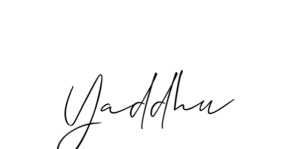 if you are searching for the best signature style for your name Yaddhu. so please give up your signature search. here we have designed multiple signature styles  using Allison_Script. Yaddhu signature style 2 images and pictures png