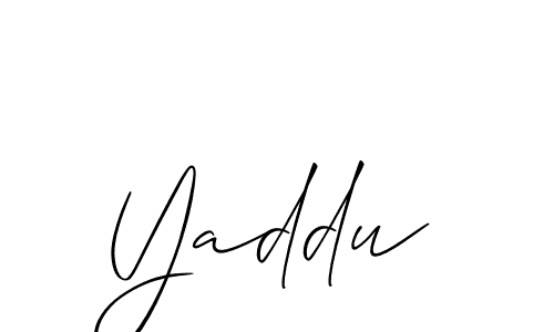 How to make Yaddu signature? Allison_Script is a professional autograph style. Create handwritten signature for Yaddu name. Yaddu signature style 2 images and pictures png