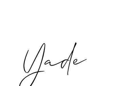 Design your own signature with our free online signature maker. With this signature software, you can create a handwritten (Allison_Script) signature for name Yade. Yade signature style 2 images and pictures png