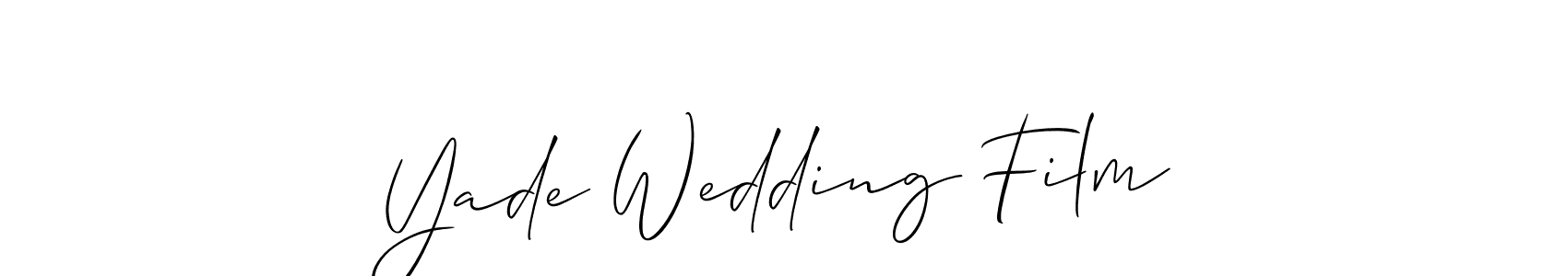 The best way (Allison_Script) to make a short signature is to pick only two or three words in your name. The name Yade Wedding Film include a total of six letters. For converting this name. Yade Wedding Film signature style 2 images and pictures png