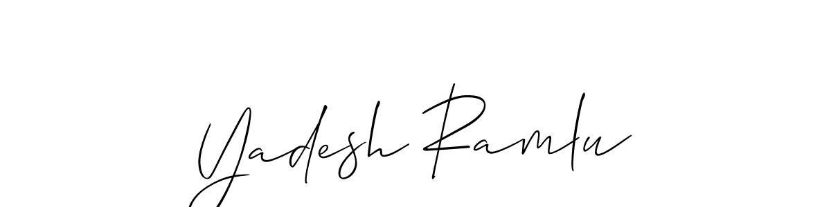 Allison_Script is a professional signature style that is perfect for those who want to add a touch of class to their signature. It is also a great choice for those who want to make their signature more unique. Get Yadesh Ramlu name to fancy signature for free. Yadesh Ramlu signature style 2 images and pictures png