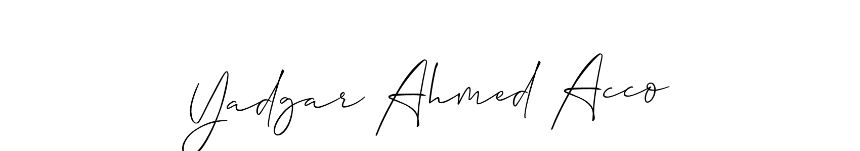 Create a beautiful signature design for name Yadgar Ahmed Acco. With this signature (Allison_Script) fonts, you can make a handwritten signature for free. Yadgar Ahmed Acco signature style 2 images and pictures png