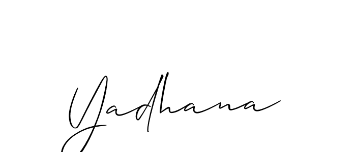 Make a beautiful signature design for name Yadhana. With this signature (Allison_Script) style, you can create a handwritten signature for free. Yadhana signature style 2 images and pictures png