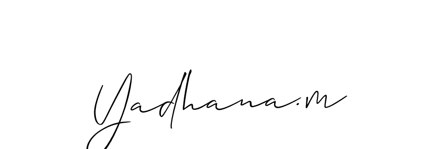 How to make Yadhana.m signature? Allison_Script is a professional autograph style. Create handwritten signature for Yadhana.m name. Yadhana.m signature style 2 images and pictures png