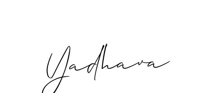 Use a signature maker to create a handwritten signature online. With this signature software, you can design (Allison_Script) your own signature for name Yadhava. Yadhava signature style 2 images and pictures png