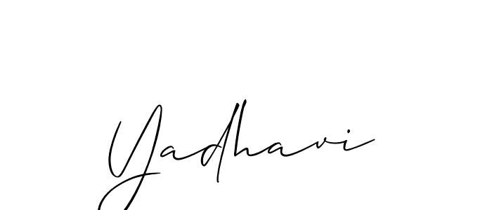 Make a beautiful signature design for name Yadhavi. With this signature (Allison_Script) style, you can create a handwritten signature for free. Yadhavi signature style 2 images and pictures png