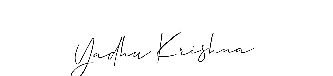 Use a signature maker to create a handwritten signature online. With this signature software, you can design (Allison_Script) your own signature for name Yadhu Krishna. Yadhu Krishna signature style 2 images and pictures png