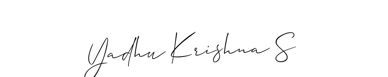 Design your own signature with our free online signature maker. With this signature software, you can create a handwritten (Allison_Script) signature for name Yadhu Krishna S. Yadhu Krishna S signature style 2 images and pictures png