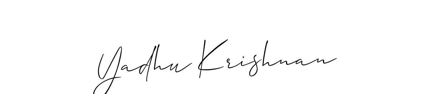 Create a beautiful signature design for name Yadhu Krishnan. With this signature (Allison_Script) fonts, you can make a handwritten signature for free. Yadhu Krishnan signature style 2 images and pictures png