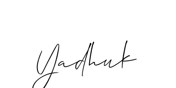 How to make Yadhuk signature? Allison_Script is a professional autograph style. Create handwritten signature for Yadhuk name. Yadhuk signature style 2 images and pictures png