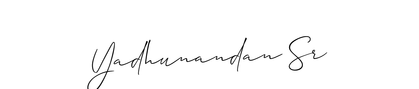 Yadhunandan Sr stylish signature style. Best Handwritten Sign (Allison_Script) for my name. Handwritten Signature Collection Ideas for my name Yadhunandan Sr. Yadhunandan Sr signature style 2 images and pictures png