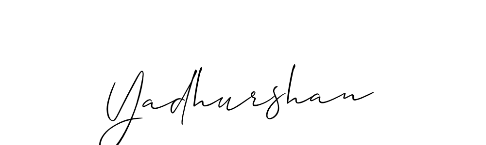 Create a beautiful signature design for name Yadhurshan. With this signature (Allison_Script) fonts, you can make a handwritten signature for free. Yadhurshan signature style 2 images and pictures png