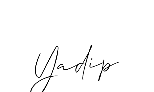 Yadip stylish signature style. Best Handwritten Sign (Allison_Script) for my name. Handwritten Signature Collection Ideas for my name Yadip. Yadip signature style 2 images and pictures png