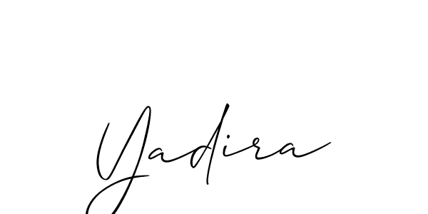 The best way (Allison_Script) to make a short signature is to pick only two or three words in your name. The name Yadira include a total of six letters. For converting this name. Yadira signature style 2 images and pictures png