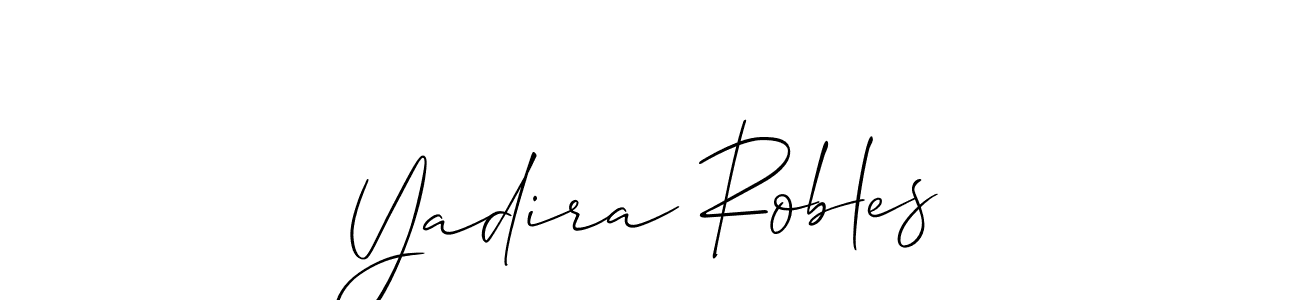 How to make Yadira Robles name signature. Use Allison_Script style for creating short signs online. This is the latest handwritten sign. Yadira Robles signature style 2 images and pictures png