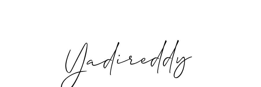 if you are searching for the best signature style for your name Yadireddy. so please give up your signature search. here we have designed multiple signature styles  using Allison_Script. Yadireddy signature style 2 images and pictures png
