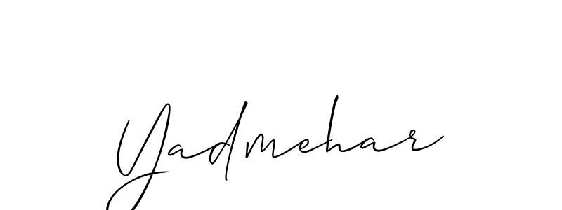 Use a signature maker to create a handwritten signature online. With this signature software, you can design (Allison_Script) your own signature for name Yadmehar. Yadmehar signature style 2 images and pictures png