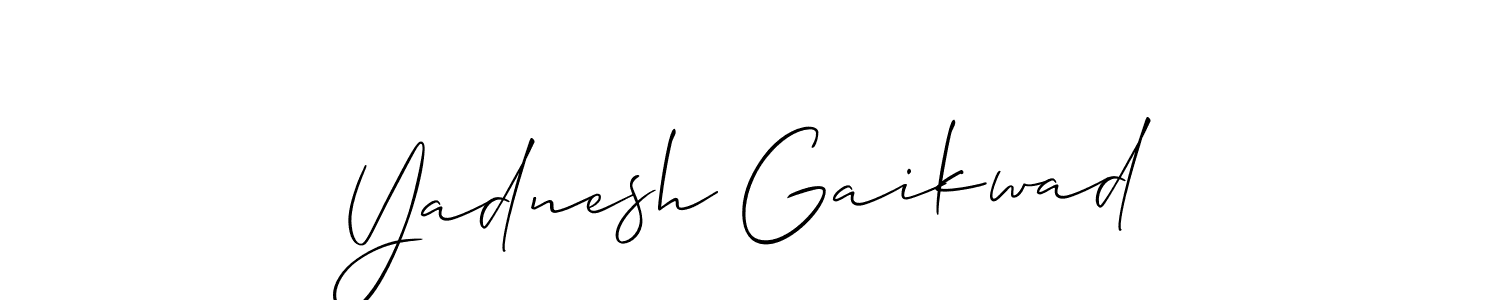 You should practise on your own different ways (Allison_Script) to write your name (Yadnesh Gaikwad) in signature. don't let someone else do it for you. Yadnesh Gaikwad signature style 2 images and pictures png