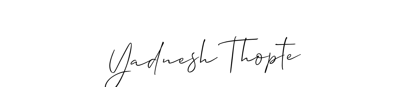 The best way (Allison_Script) to make a short signature is to pick only two or three words in your name. The name Yadnesh Thopte include a total of six letters. For converting this name. Yadnesh Thopte signature style 2 images and pictures png