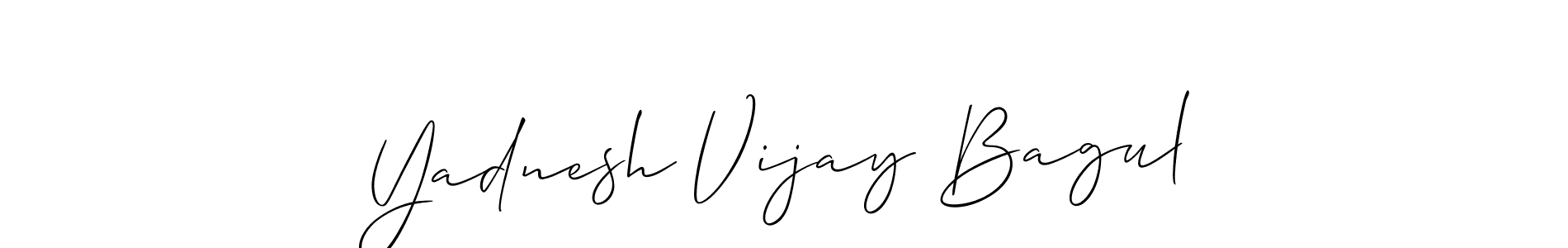 How to make Yadnesh Vijay Bagul name signature. Use Allison_Script style for creating short signs online. This is the latest handwritten sign. Yadnesh Vijay Bagul signature style 2 images and pictures png