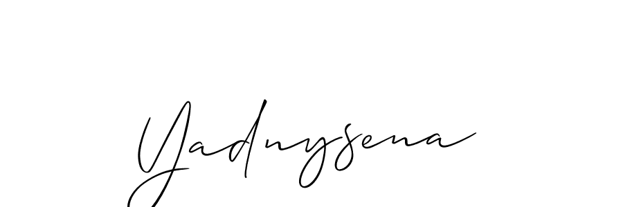 It looks lik you need a new signature style for name Yadnysena. Design unique handwritten (Allison_Script) signature with our free signature maker in just a few clicks. Yadnysena signature style 2 images and pictures png