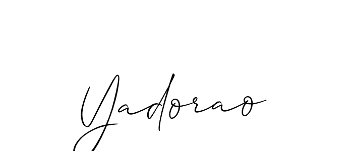 How to make Yadorao signature? Allison_Script is a professional autograph style. Create handwritten signature for Yadorao name. Yadorao signature style 2 images and pictures png