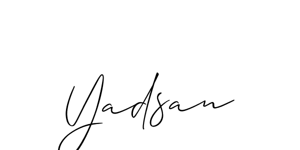 Allison_Script is a professional signature style that is perfect for those who want to add a touch of class to their signature. It is also a great choice for those who want to make their signature more unique. Get Yadsan name to fancy signature for free. Yadsan signature style 2 images and pictures png